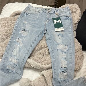 Light Blue Distressed Women's Jeans